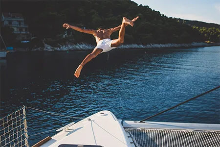 Jumping in the warm sea