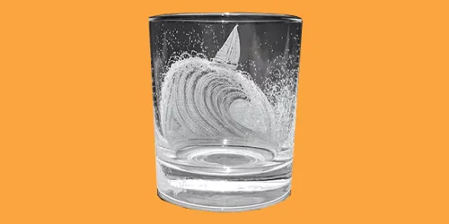 Hand-engraved sailing tumbler