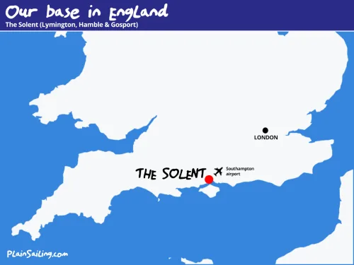Our Yacht Charter bases in England - the Solent - Hamble, Southampton and Lymington Our Yacht Charter base in England