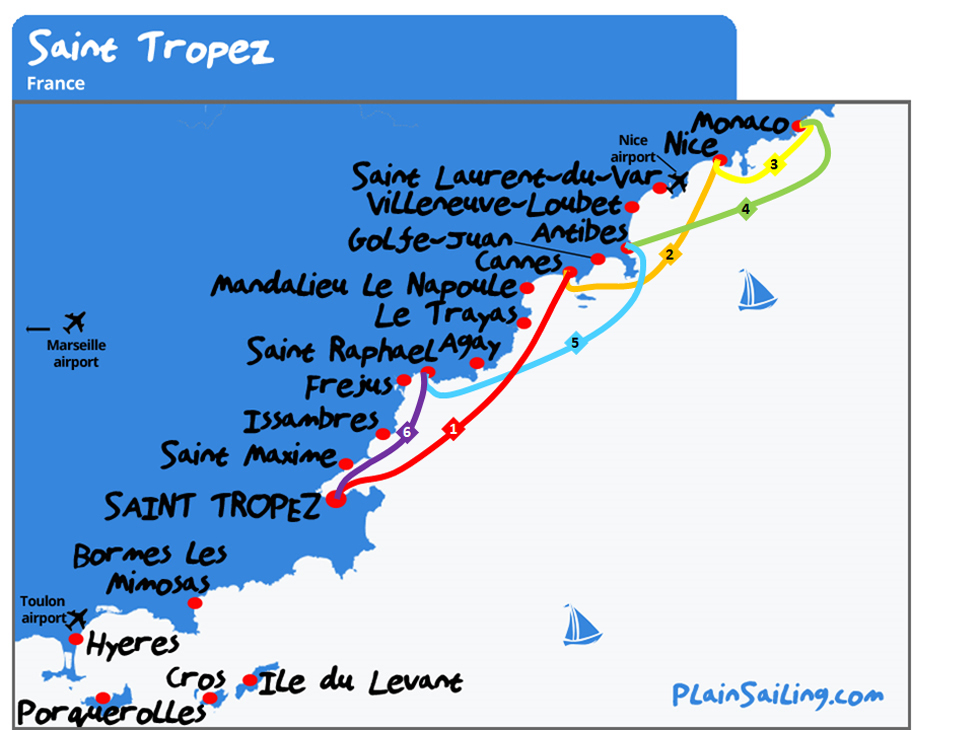 Saint Tropez - 6 day sailing itinerary