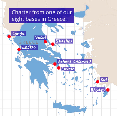 Our Yacht Charter bases in Greece