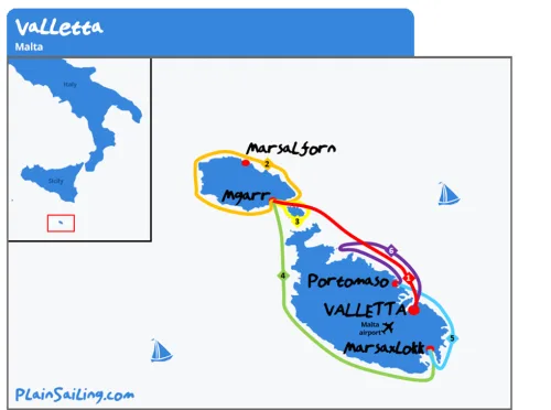 Valletta, Malta - 6 day Sailing itinerary