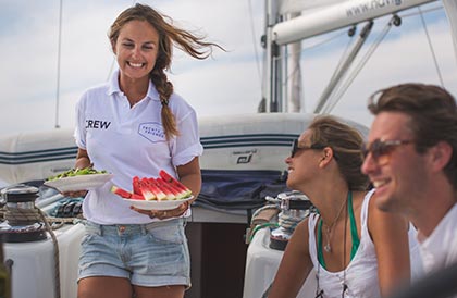 Charter with a hostess or chef