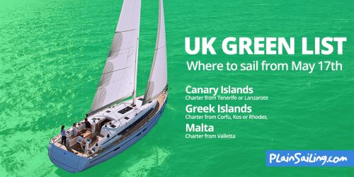 UK Green List - Where to sail from May 17th